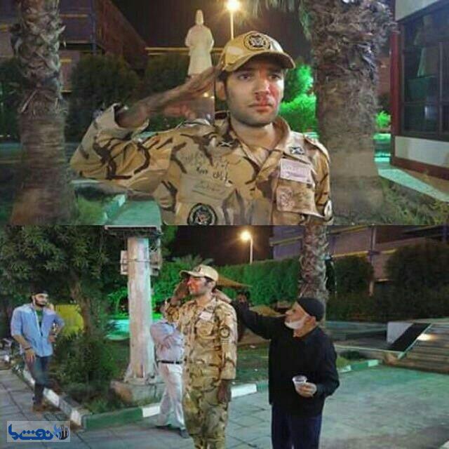 ادای احترام۲ساعته سرباز آبادانی به سربازان ۰۵ کرمان /عکس